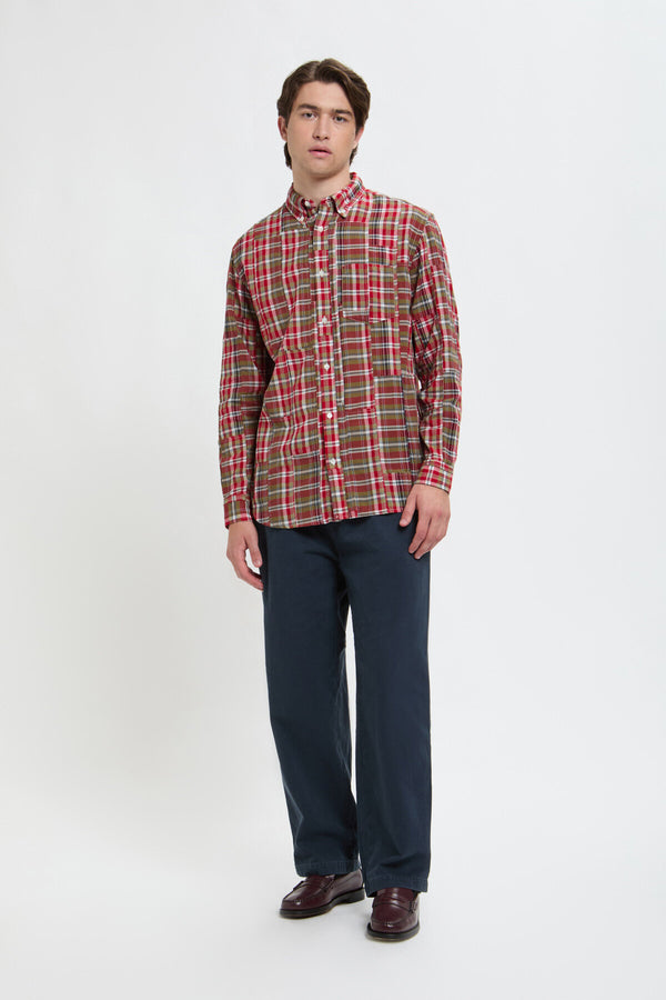 Camicia BD con motivo a quadri e tasca sul petto