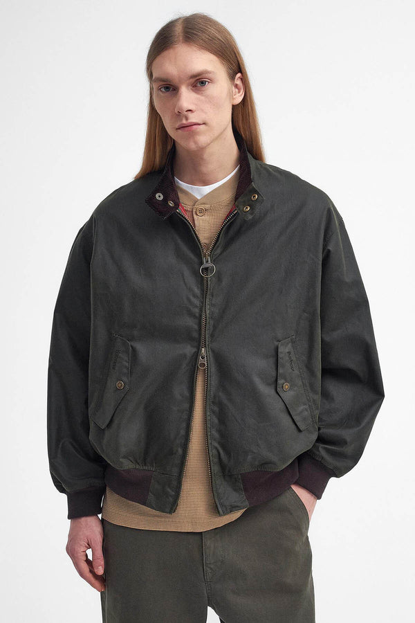 Barbour x Baracuta MA 1 Waxed Harrington Jacket Archive Olive Baracuta