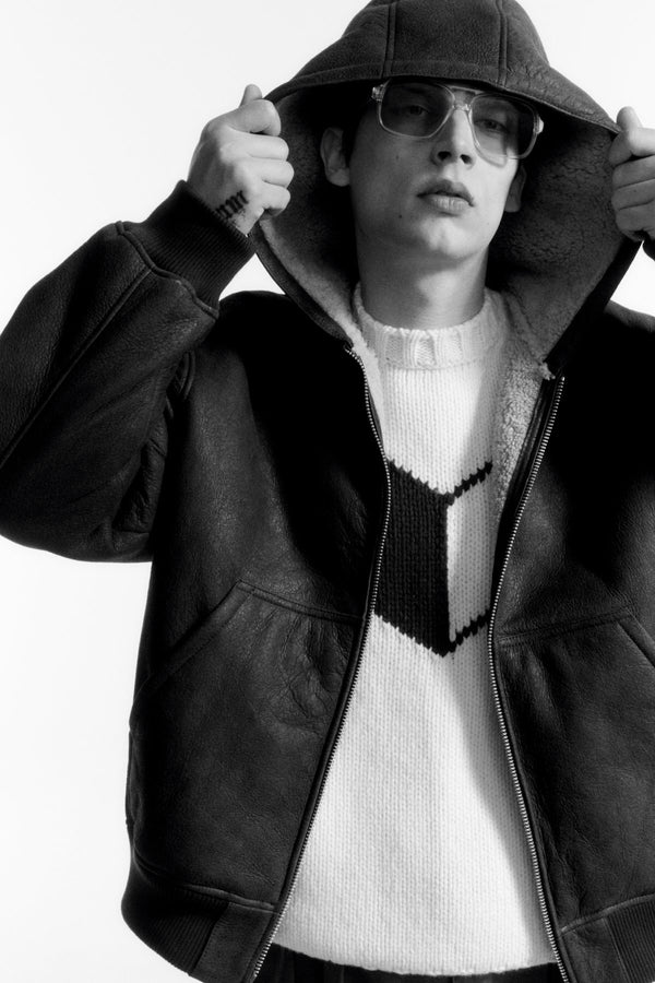 SHEARLING HOODIE