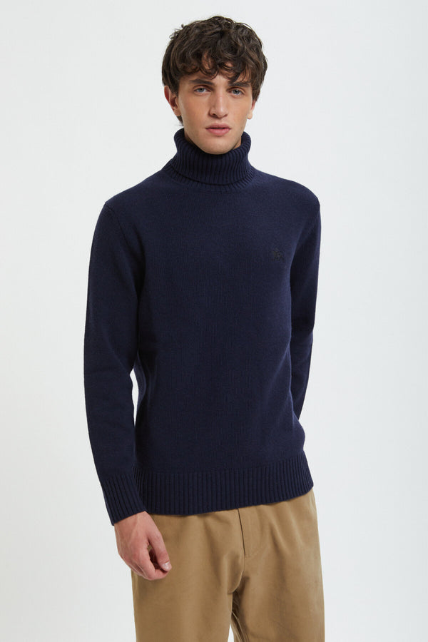 Maglione a collo alto in lana merino