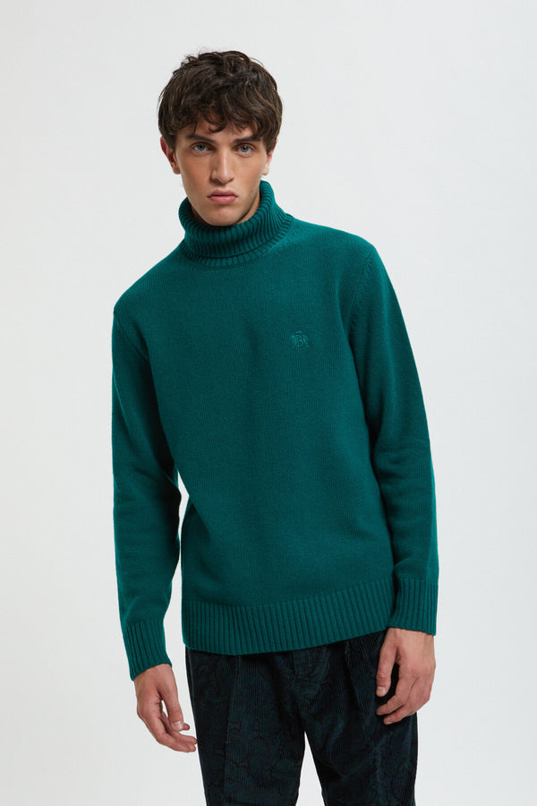 Maglione a collo alto in lana merino