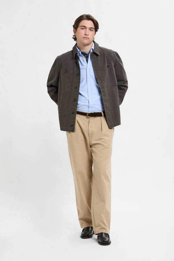Overshirt aus Canvas im Stück gefärbt